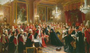  : Order_of_the_Garter_investiture_of_King_Haakon_VII_of_Norway,_by_Sydney_Prior_Hall.jpg