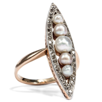  : Diamanten! Gold  Naturperlen Ring um 1900 Jugendstil.jpg