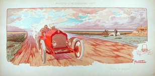  : Lorraine-Dietrich Ger 60 CV A. Duray 1907 Gemlde Montaut.jpg