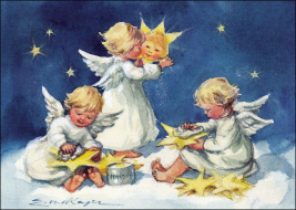  :   .  . Erika von KAGER.  Drei Engelchen polieren Sterne.jpg