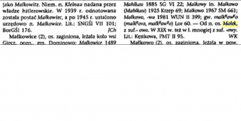  : Nazwy miejscowe Polski historia, pochodzenie, zmiany, Tom 6 s488 Malkowice-Małkowice.JPG